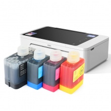 得力墨水彩色喷墨打印机L300W L300NW1C墨水瓶四色